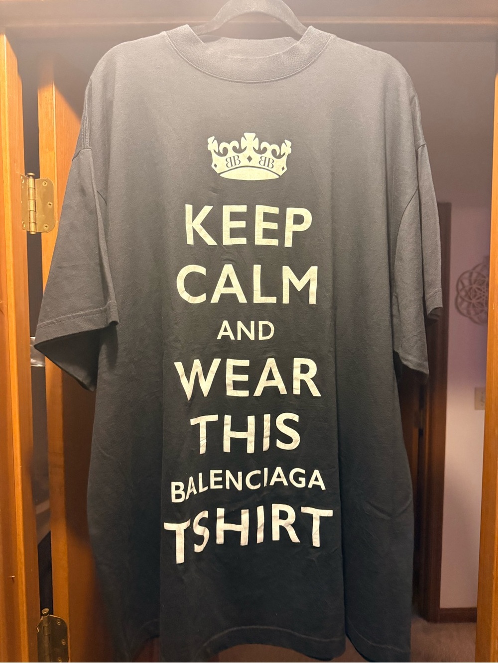 Balenciaga Black 'Keep Calm' Graphic Tee